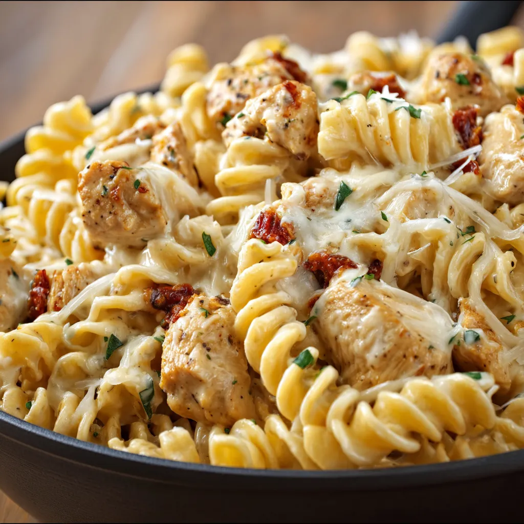 Creamy Cheesy Chicken Pasta dish featuring a second content image.
