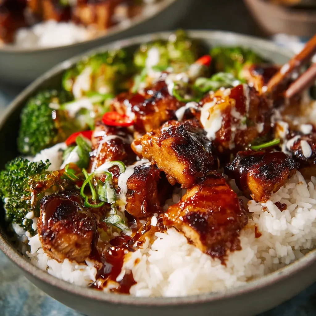STICKY CHICKEN RICE BOWLS EASY DINNER